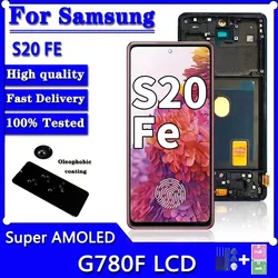 Pantalla LCD Super AMOLED para Samsung S20 FE G780 G780F, montaje de digitalizador táctil para Samsung S20 FE 5G G781 G781B con huella dactilar