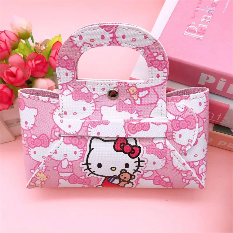 Sanrio Hello Kitty กระเป๋าถือน่ารักการ์ตูนอะนิเมะ Kuromi เหรียญกระเป๋าเครื่องสําอางกระเป๋าหูฟังกระเป๋าประณีตวันหยุดของขวัญ