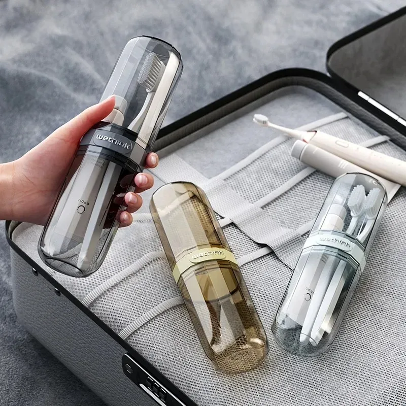 

Transparent Portable Toothbrush Holder Clear Business Accessory for Outdoor Travel Toothbrush Organizer