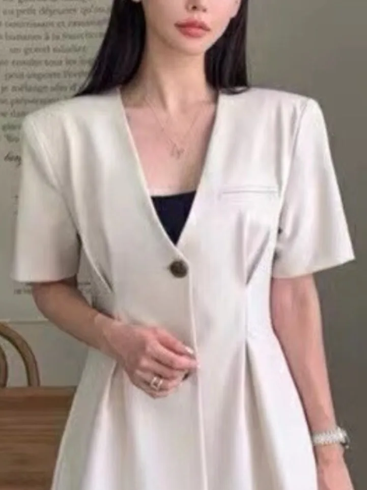 

Ele Pred плиссированный костюм Jaet, женский летний новый винтажный корейский универсальный топ с застежкой на талии