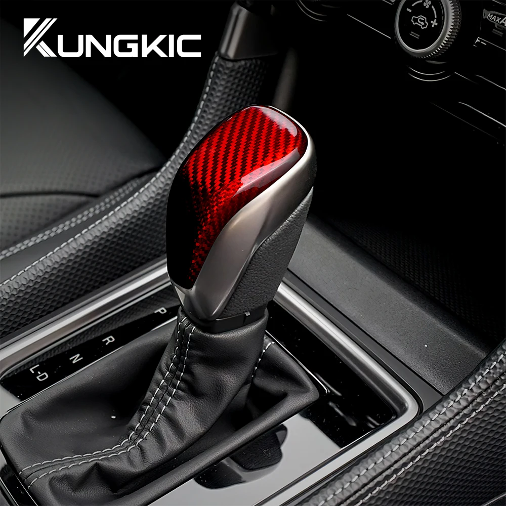 For Subaru XV Impreza 2018+ Forester 2019+ Outback 2021+ Gear Shift Lever Knob Cover Sticker Accessories Real Hard Carbon Fiber