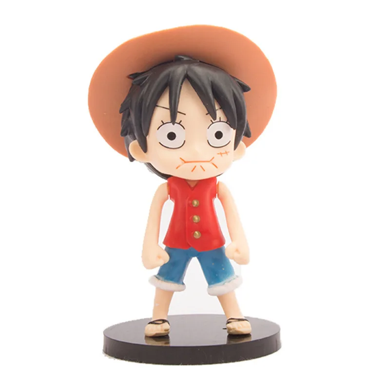 Figurine One Piece Monkey D Luffy en PVC, 3 Pièces, Modèle d'Expression, Jouet de Collection, Cadeau