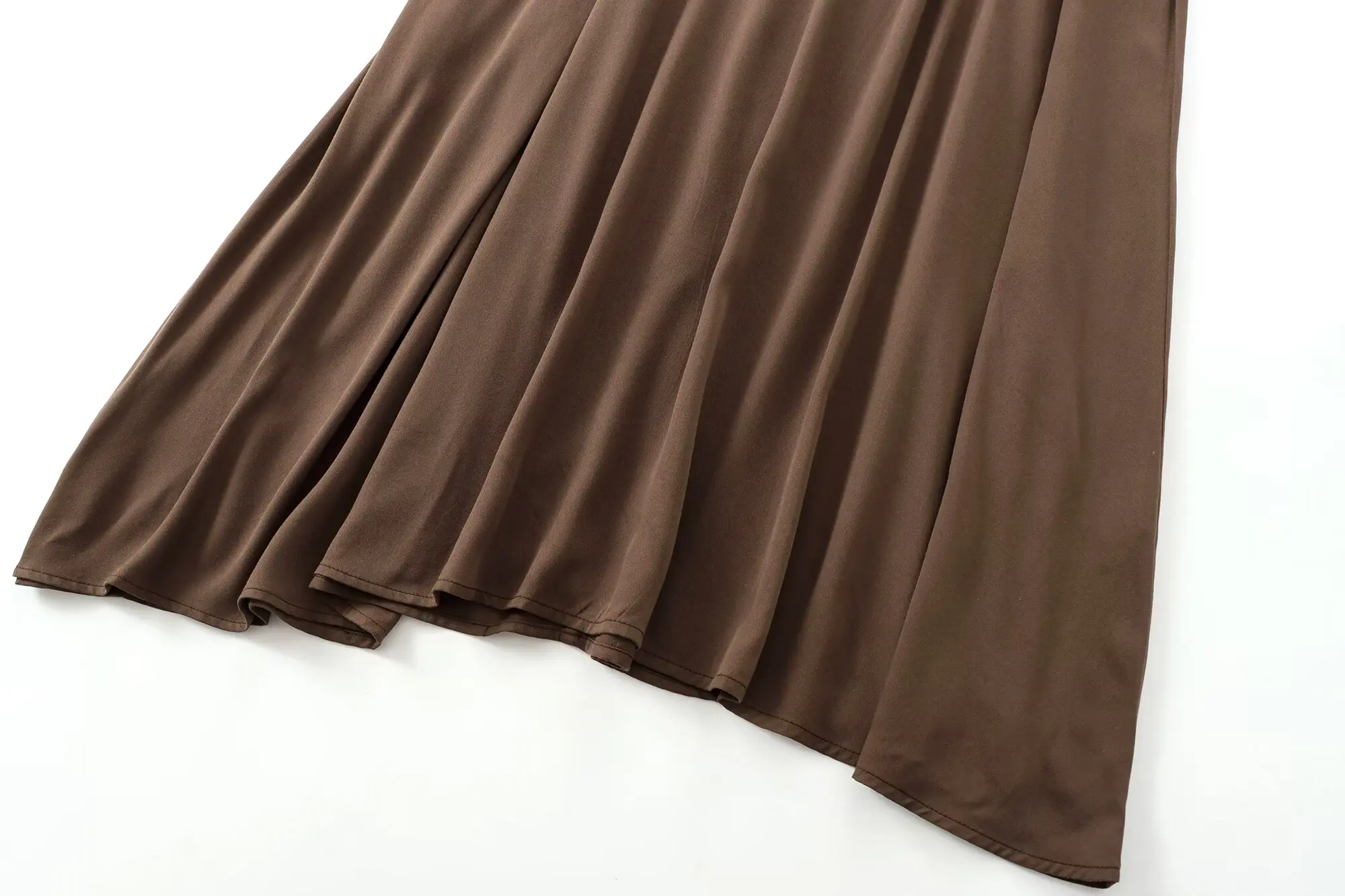 فستان نسائي متوسط الطول برقبة دائرية ، ديكور جيب جانبي ، فضفاض ، بدون أكمام ، سحاب خلفي ، موضة عتيقة ، جديدة