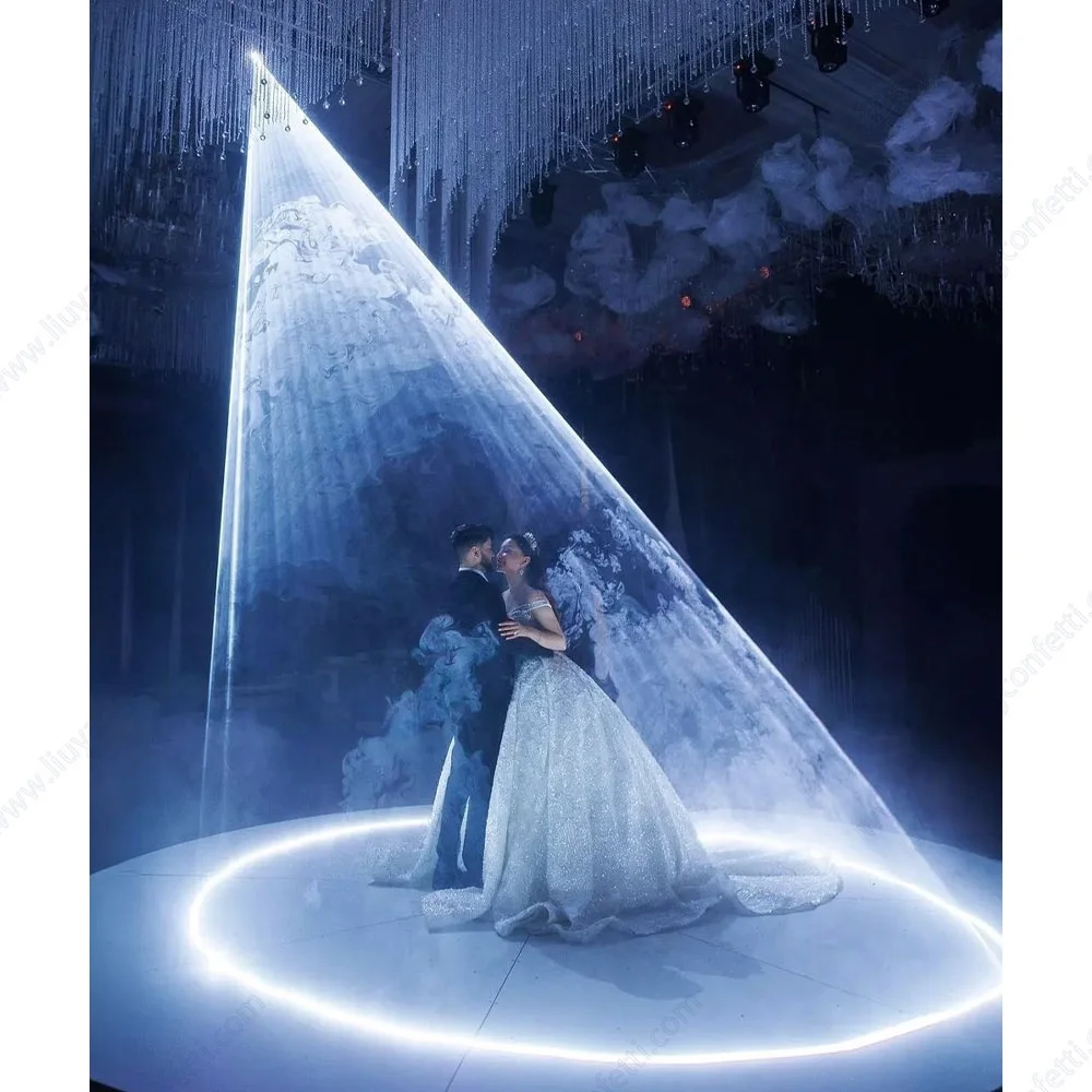 

Wedding Centerpiece Marriage Bride Ceremony Party First Dance Couple Entry Grand Groom Event Laser Snow Focus Modern Decoration