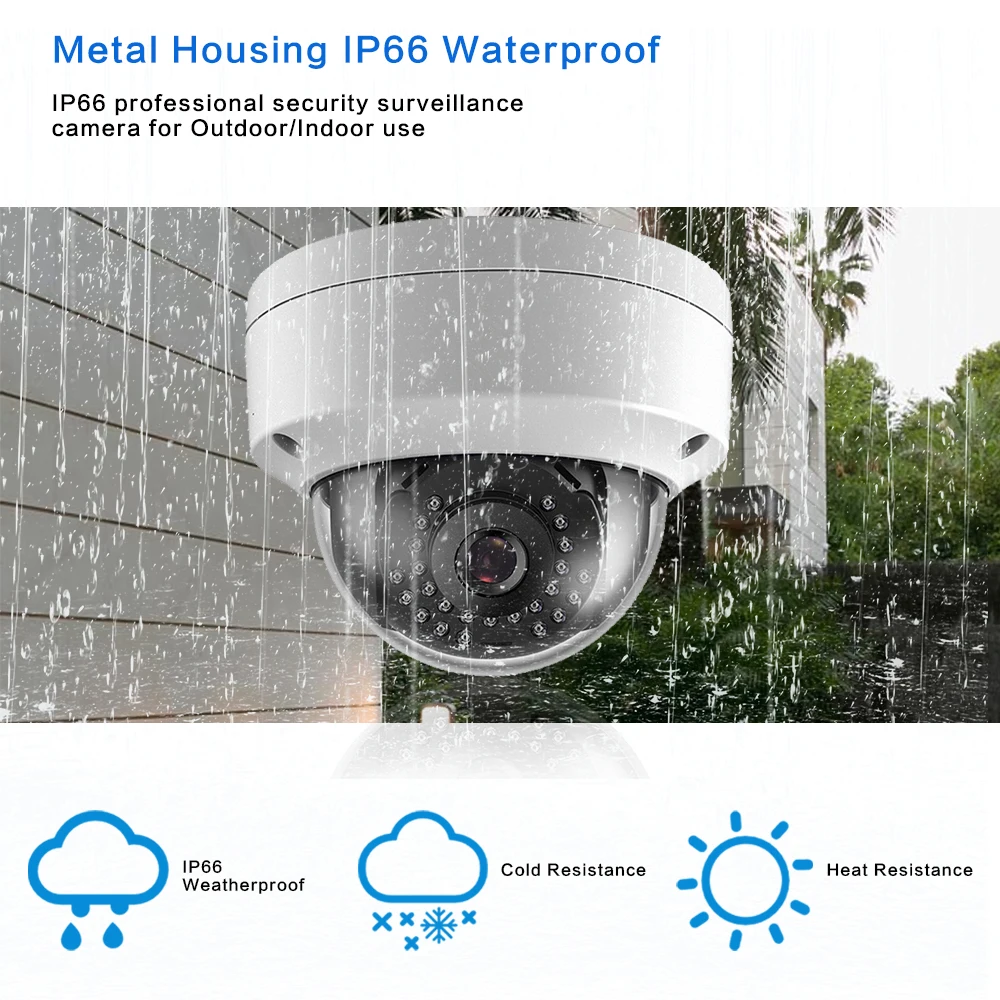 5MP POE IP Metal Camera Infrared Night Vision Motion Detection Monitoring Security Video Outdoor Waterproofing Equipment Warrant
