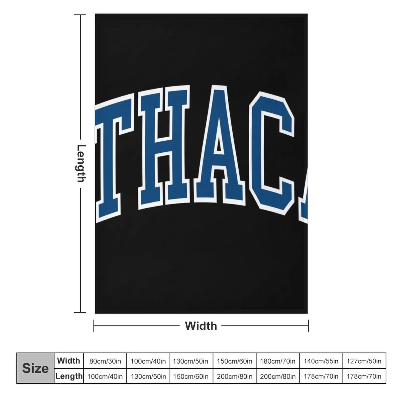 ithaca - college font curved Throw Blanket halloween Luxury Throw Warm Blankets