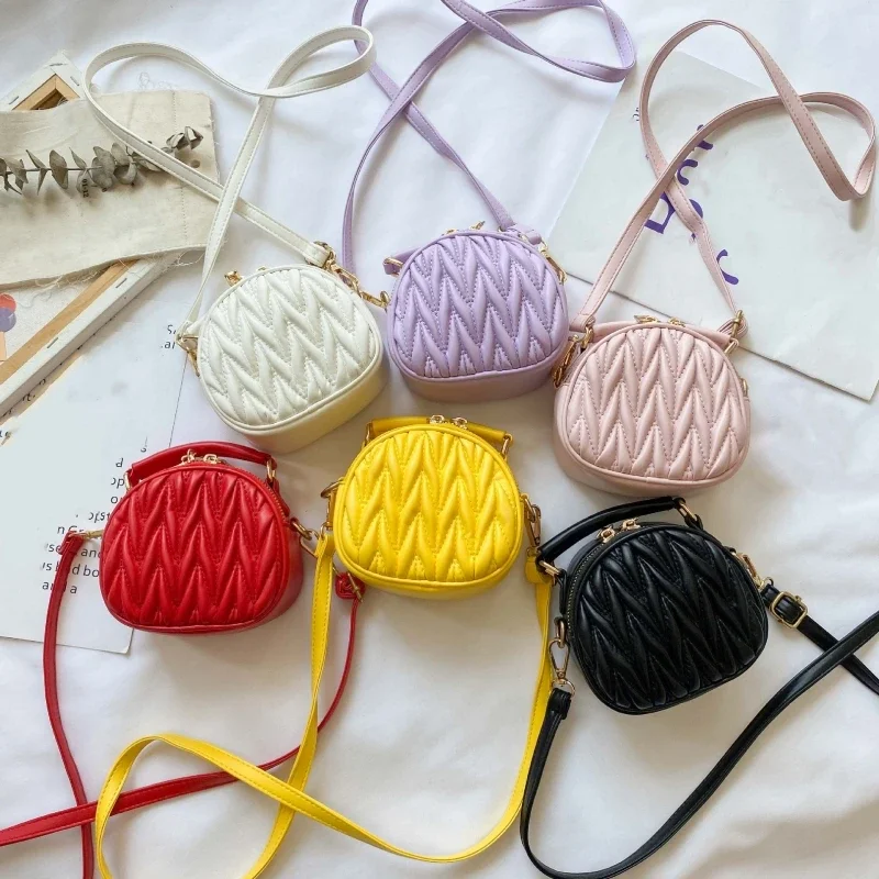 Korean Style Mini Round Crossbody Bag New Kids Shoulder Purse Coin Pouch Children Summer Autumn Versatile Handbag Shoulder Bag
