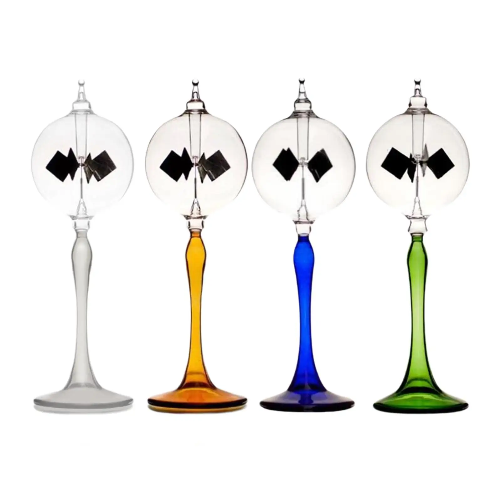 Solar Power Radiometer Crookes Sun Light Energy Spinning Vanes Glass Desktop Ornament for Bookshelf Entrance Shelf Decors
