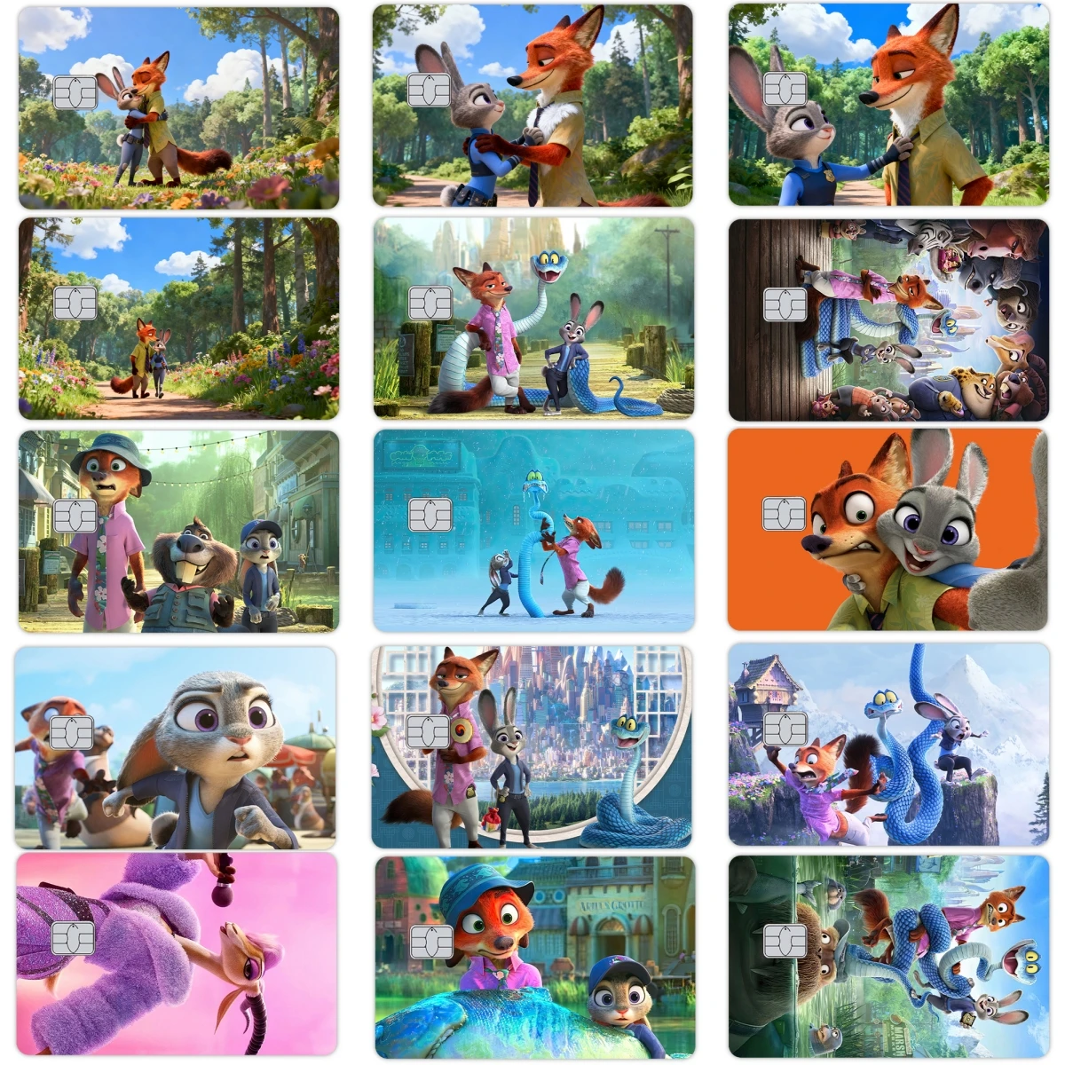 

Anime Cartoon Zootopia Credit Debit Card Diy Stickers Kawaii Cute Judith Nick Wilde Matte PVC Sticker Film Tape Skin Decal