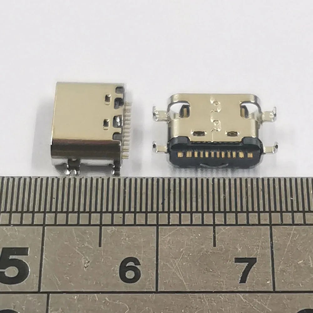 50 قطعة USB 3.1 موصل نوع C أفقي منتصف جبل 16P أنثى 1.6 مللي متر 0.8 مللي متر من خلال مجلس ل مهايئ شاحن لتقوم بها بنفسك نوع-C ميناء