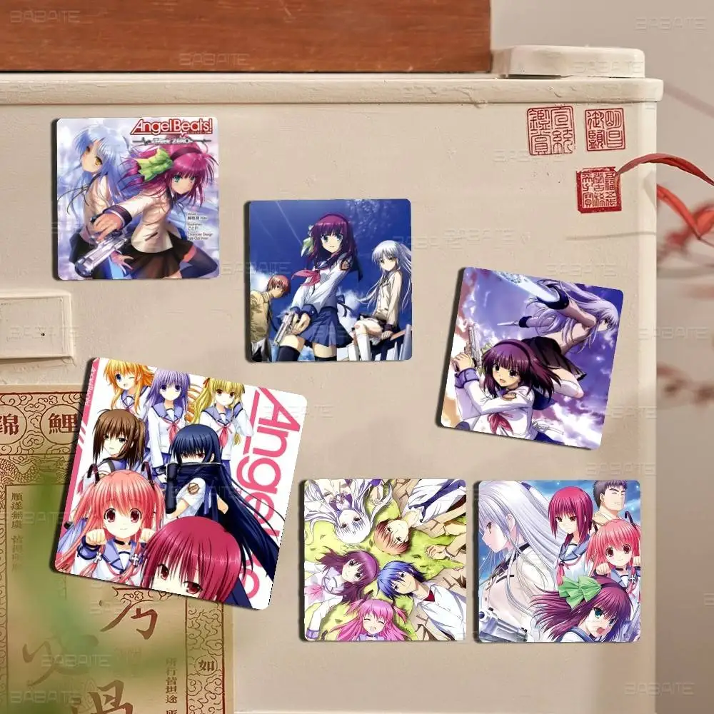 Angel Beats CARTOON Personalized Fridge Magnet Photo Custom Gifts Square Picture Refrigerator Kitchen Home Decor Souirs