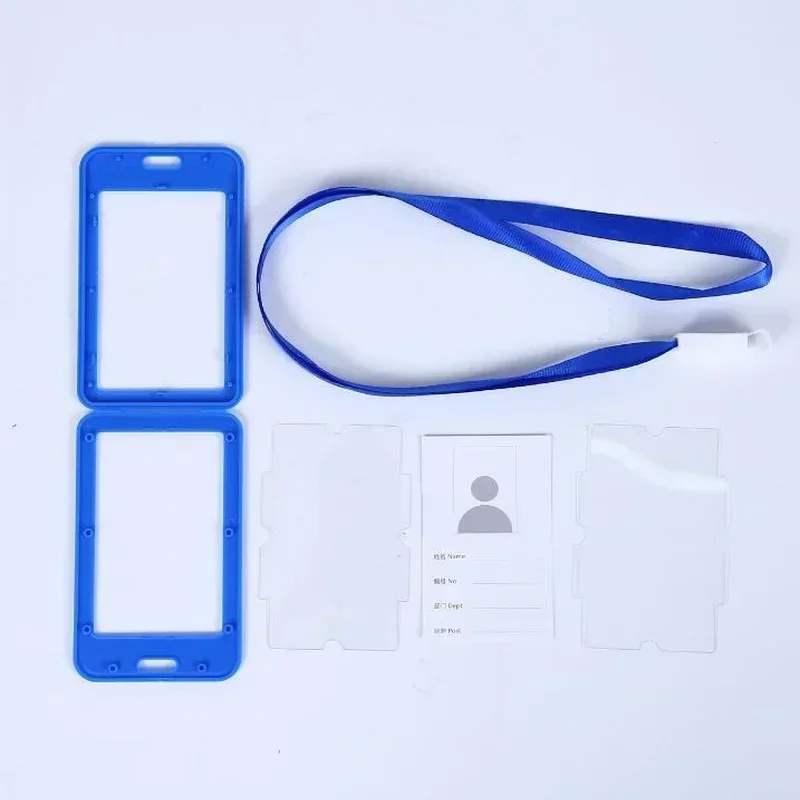 1Set ID Card Holder Clip for Exhibition Retractable Badge Reel with Badge Holder Pass Work Card Clip Working Permit Case Sleeve