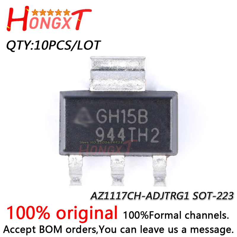 10PCS 100% NEW AZ1117CH-ADJTRG1  SOT-223.Chipset