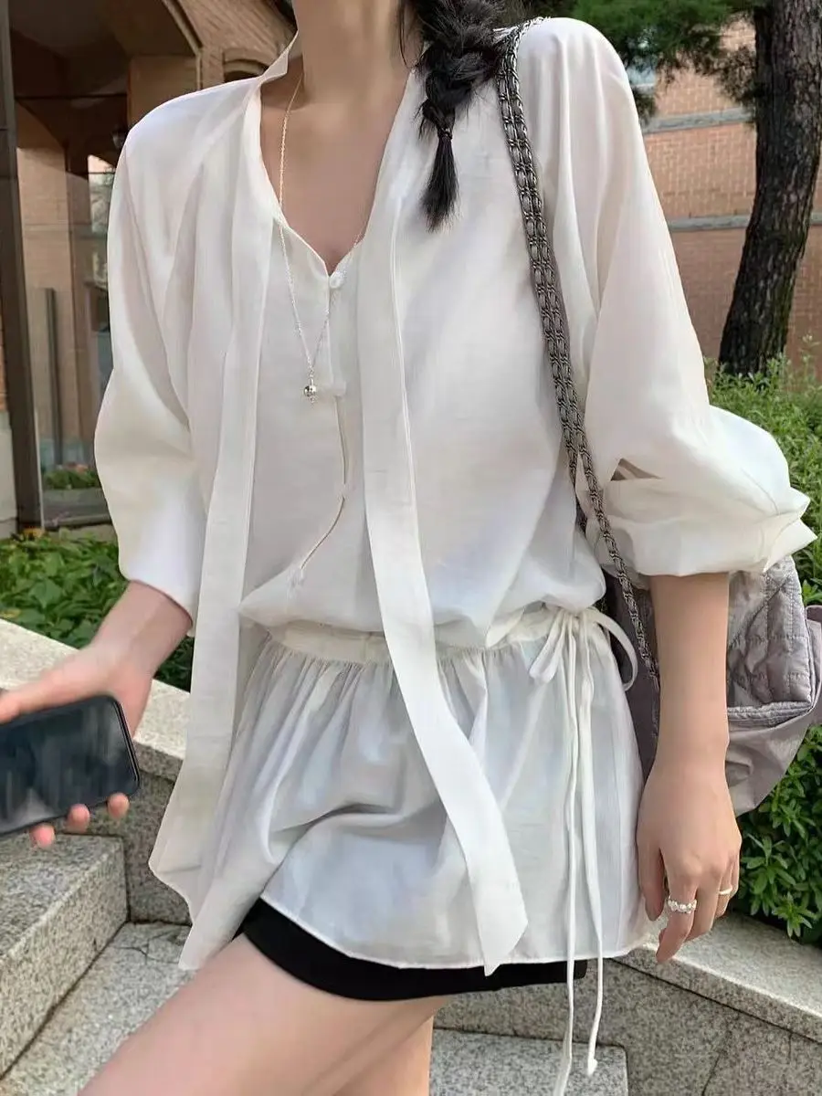 

Новая весенняя юбка из тонкого, устойчивого к деформации материала, с V-образным вырезом, приталенная, с длинным рукавом, в стиле «Др. Эл. Орт».