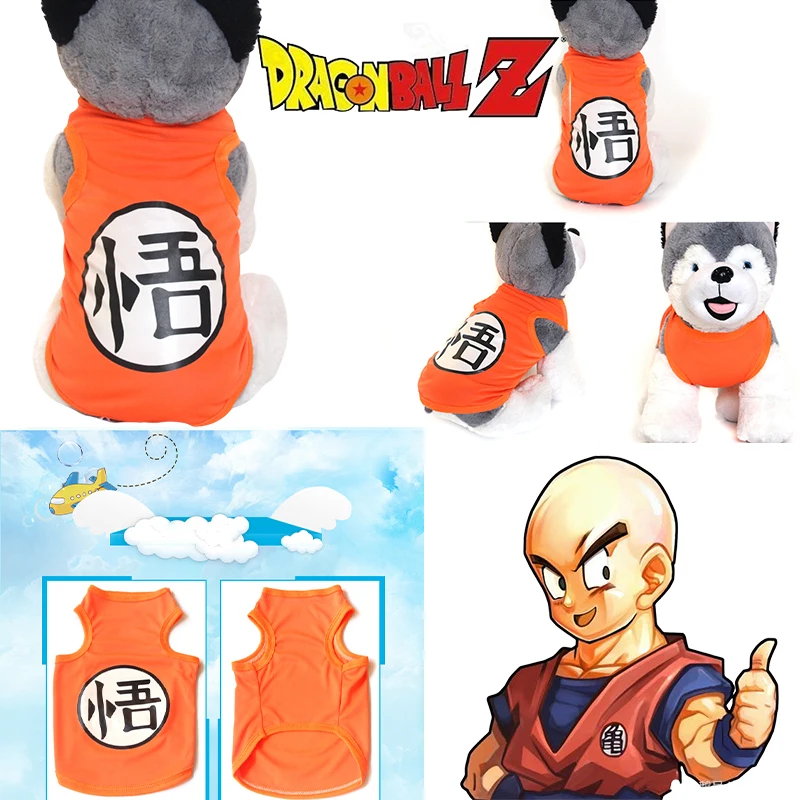 Dragon Ball Son Goku Pet Dog Clothing Anime Dog Soft Tank Top Summer Breathable Casual T-shirt Small Pet Supplies Dog Tank Top