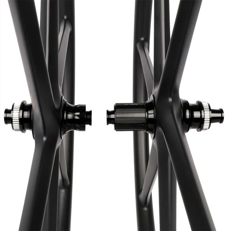 T700 T800 Carbon Bicycle Wheelset Tri-spoke Wheelset Tubeless 28.4mm Depth for Road Mtb Ebike