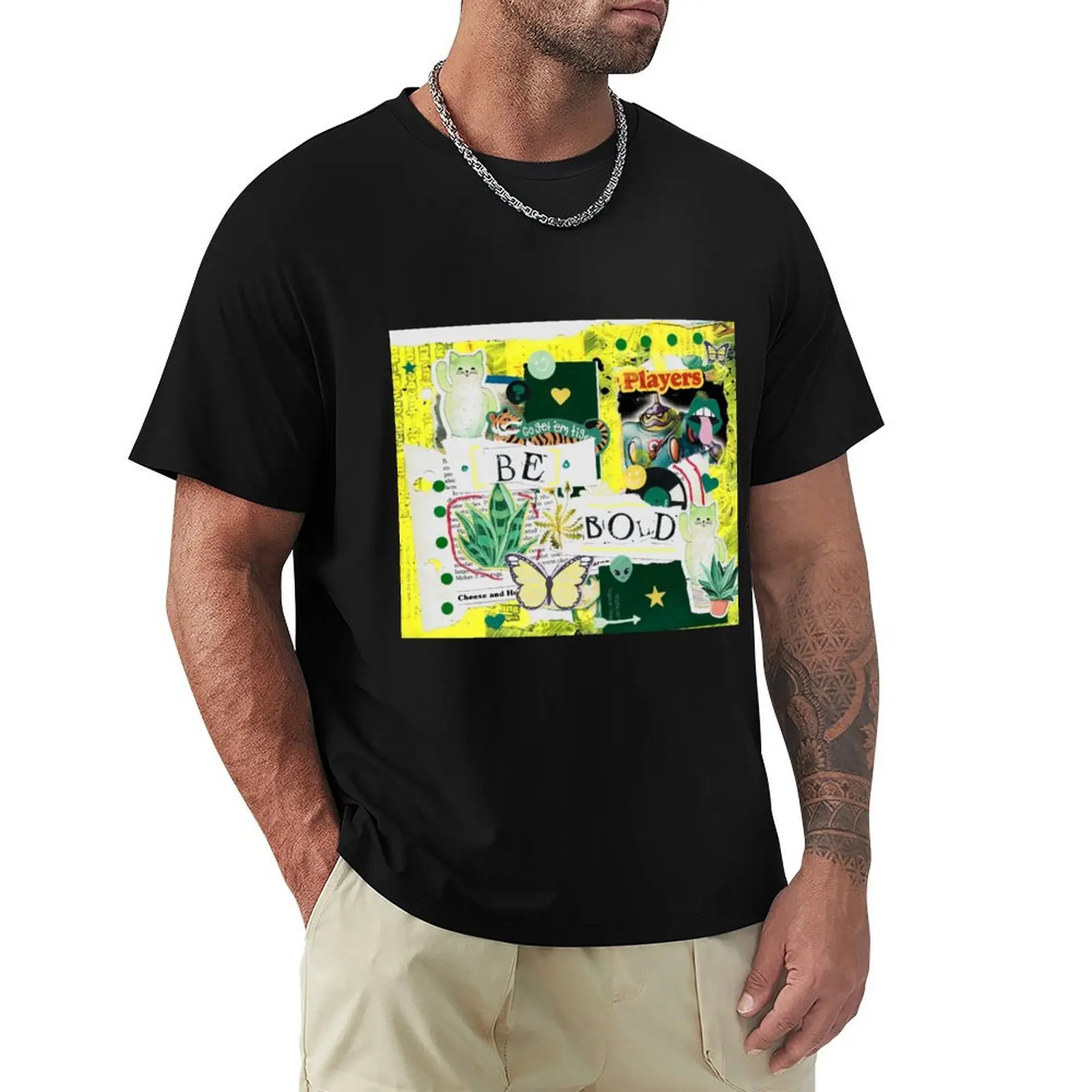 Be Bold Collage T-Shirt man t shirt graphic T-Shirt