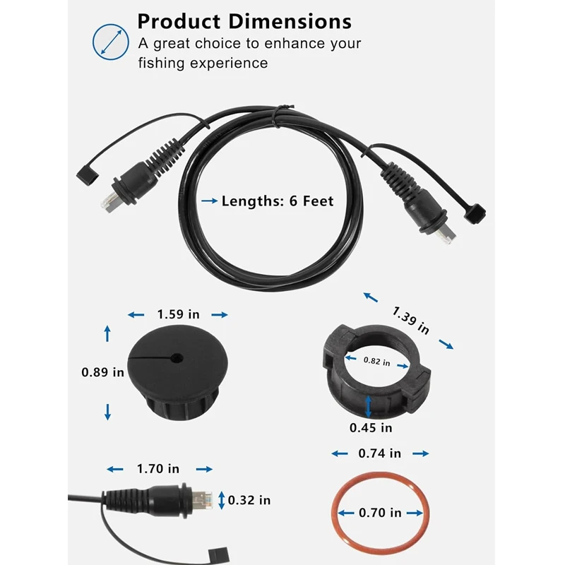 RJ45 Male to Male Ethernet Fish Finder Marine Network Cable for Garmin Navigation, ECHOMAP UHD/Ultra, GCV, GSD, 010-10550-00
