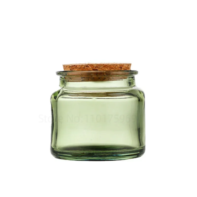 Brown Candle Cup Aromatherapy Glass Jar Transparent Handmade DIY Candle Holder Empty Bottle