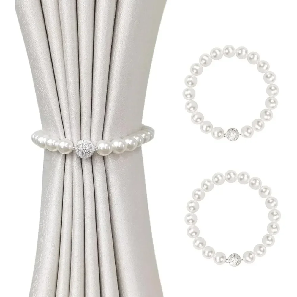 حزمة من مشبكين مغناطيسيين للستائر، بسيط وأنيق، طراز حديث، مناسبة لمعظم الستائر.