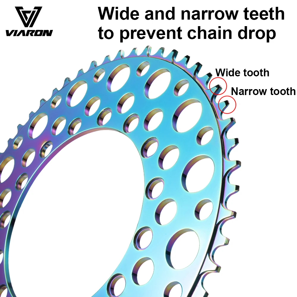 VIARON Chainring 130BCD Folding Bicycle Chainwheel BXM Bike  54/56T Hollow Design Thin Tooth Disc Round Hole Bicycle Accessories