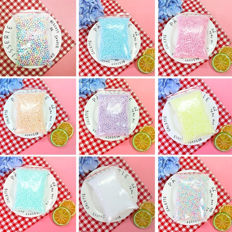Kids Foam Beads Toy for Floam Filler Particles Accessories Kids Filler DIY Supplies for Creative Ball Table
