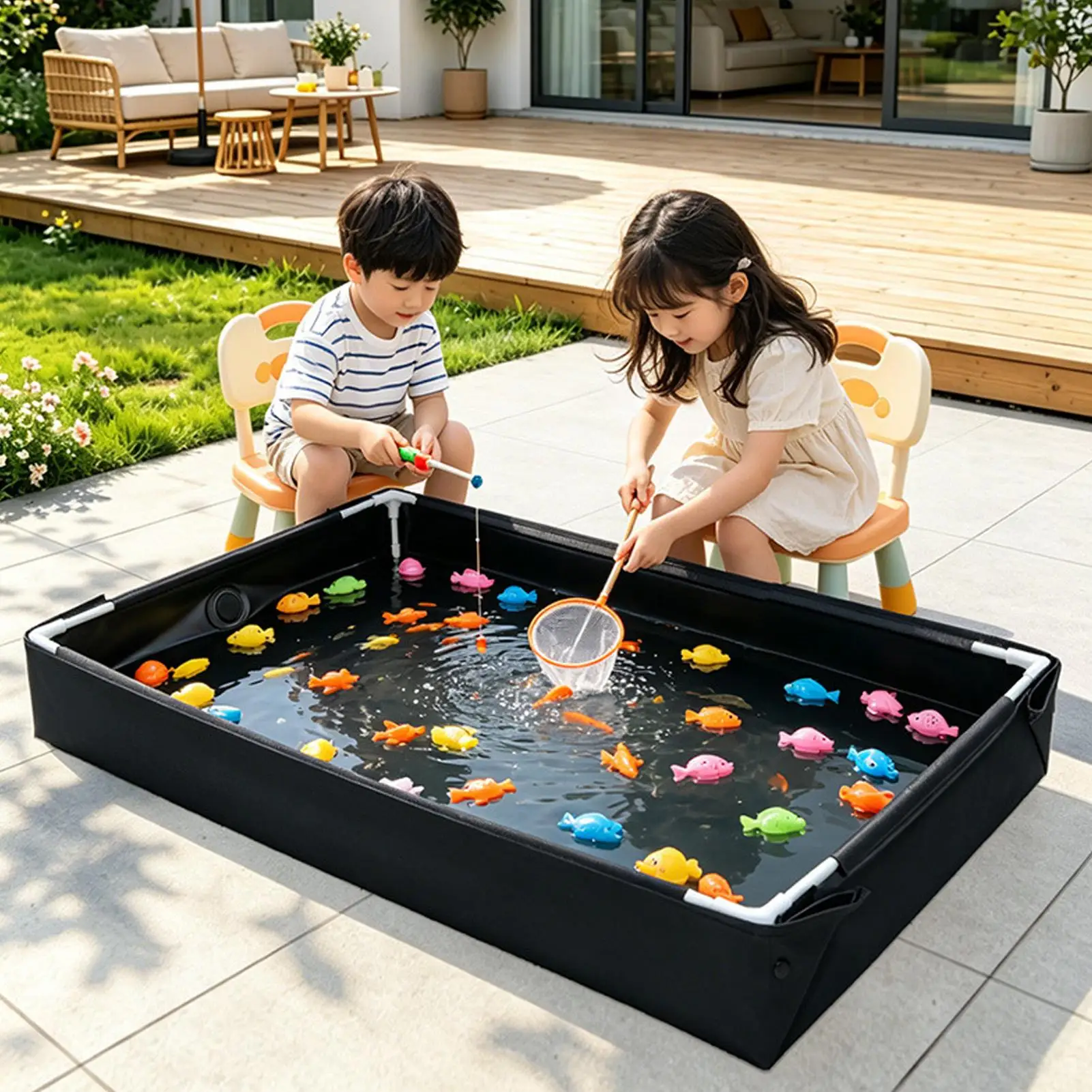 Sand Box For Kids With Detachable Drain Pipe Water Home bracket pool with drainage pipe for camping RV outdoor indoor