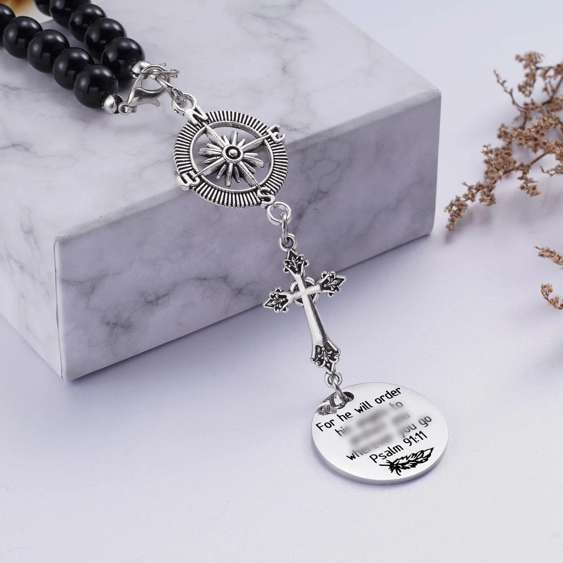 Fashion Cross Car Charm Rear View Mirror Pendant For New Driver Blessing Fashion Exquisite Gift Car Interior Decoration Pendant
