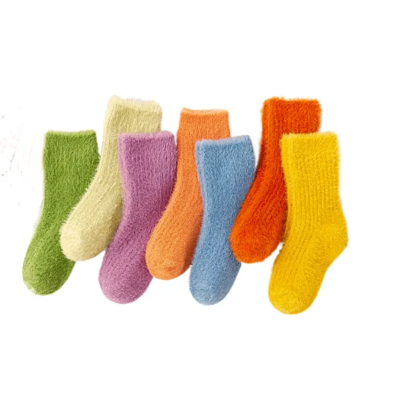 1 Pair Winter Calf Sock for Baby Boy Girl Double Cylinder Warm Thicken Terry Sock Solid Color Baby Sleeping Sock Baby Stuff