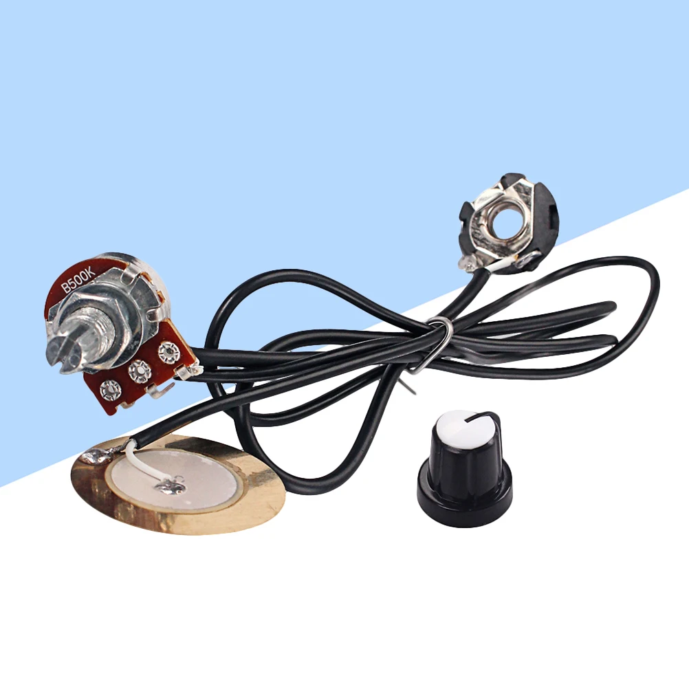

1 Set 27mm Guitar Pickup Piezo B500K Potentiometer Transducer Amplifier with Output Jack and Round for Acoustic Guitar