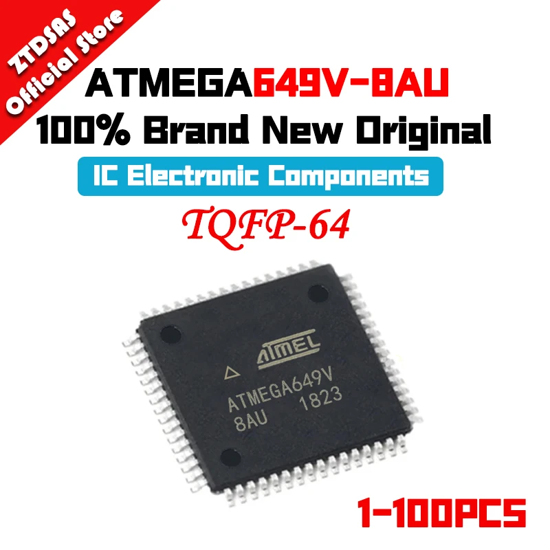 New Original 1-100PCS ATMEGA649V-8AU ATMEGA649V ATMEGA649 ATMEGA ATMEL IC MCU TQFP-64 Chip