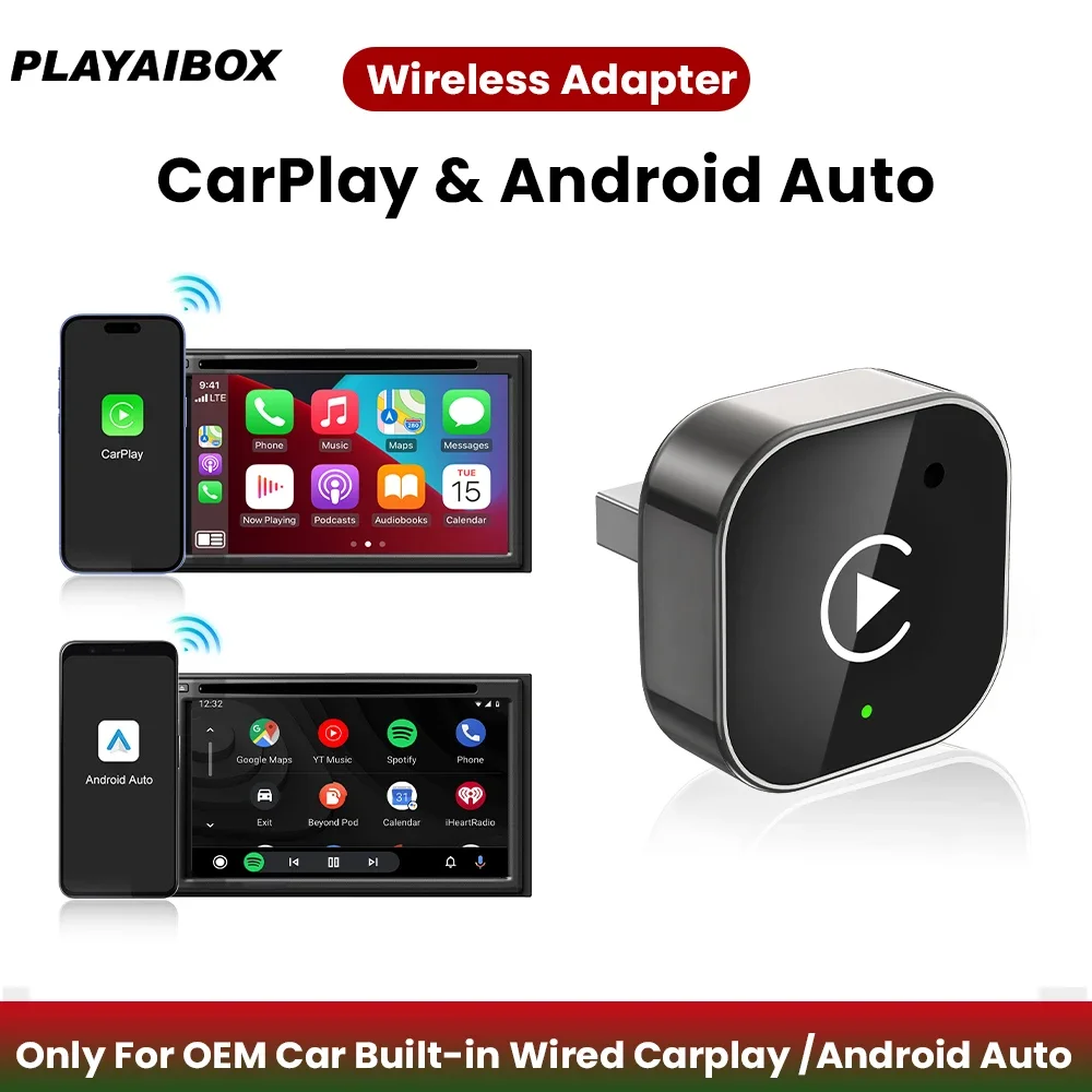 

2в1 проводной к беспроводному адаптеру CarPlay Android Auto беспроводной мини-автомобильный AI коробка для Audi Toyota Peugeot Frod Mazda Skoda