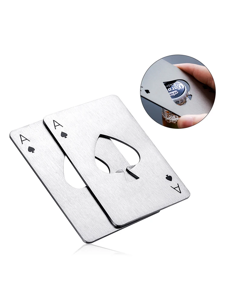 Ouvre-bouteille de Poker Durable en acier inoxydable, 1 pièce, jeu de société de divertissement amusant, cadeau de carte de Poker amusant