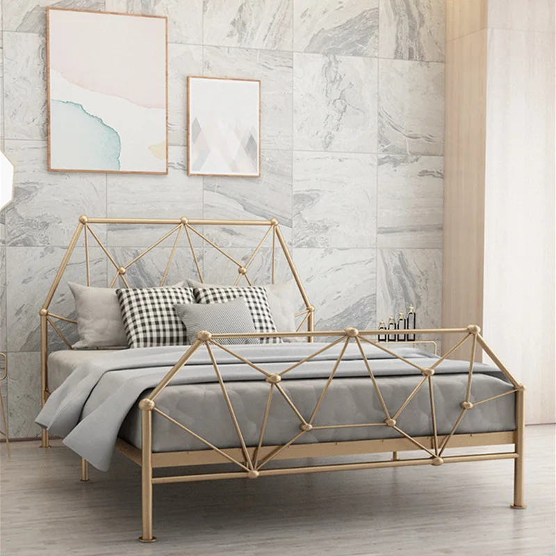 European modern simple princess wrought iron bed iron frame steel frame adult children