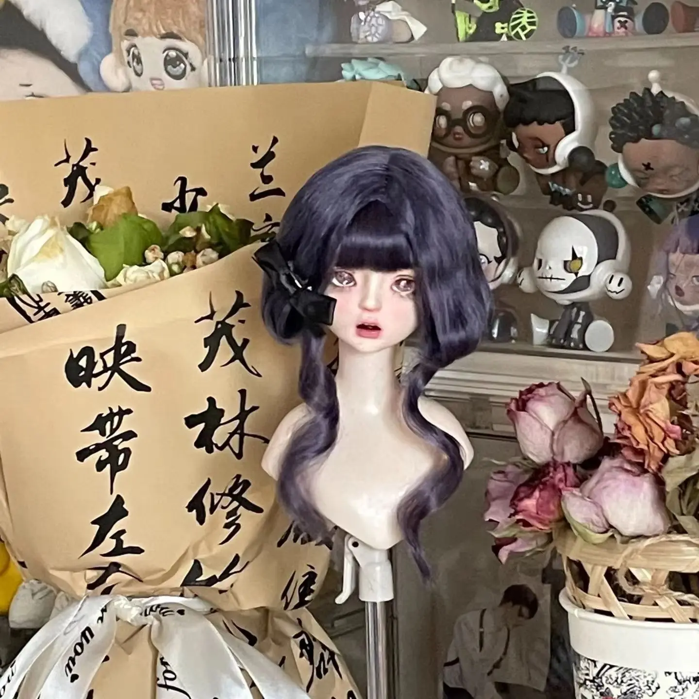 

Wigs doll hair BJD wig “Baby octopus” 1/4 mohair wig free shipping​