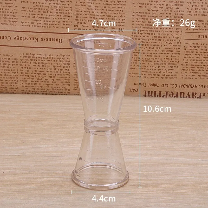 40/10CC Resin Transparent Measuring Cup Party Wine Cocktail Shaker Ounce Cup Measuring Jigger Kitchen Barware Party Supplies