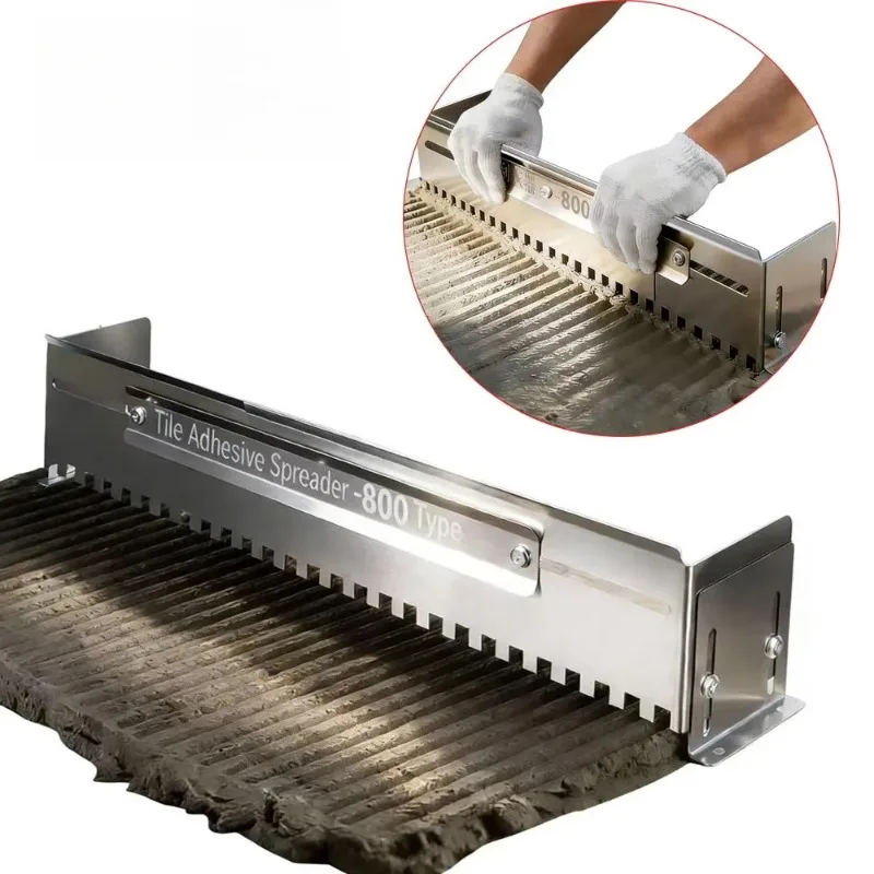 Adjustable Extendable Stainless Steel Tiling Scraper Grout Raking & Thin Tile Mortar Applying Tool For Bricklayer