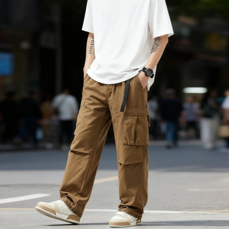 

Cotton casual pants men's autumn and winter new casual sports ankle tied work pants versatile oversized loose long pants