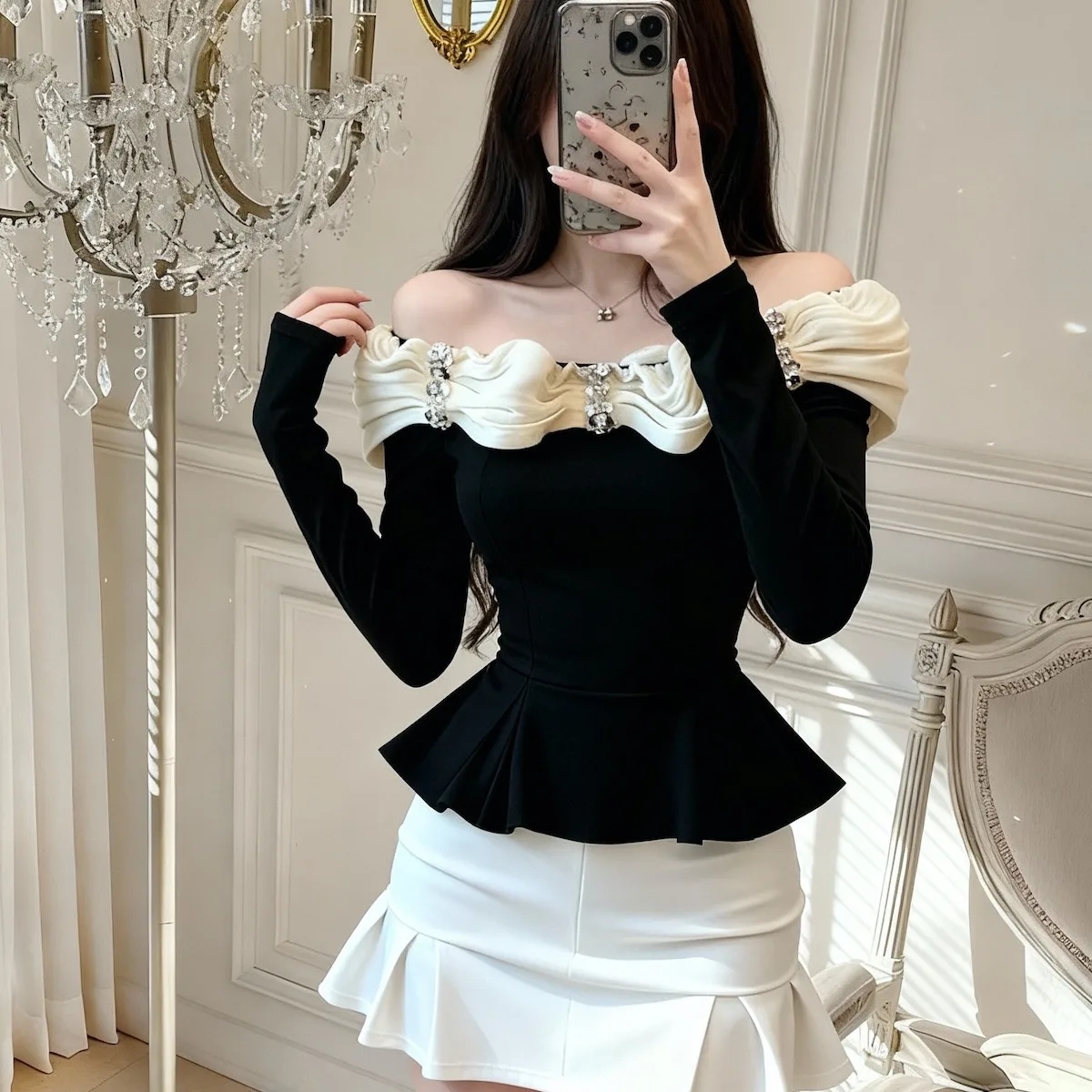 

Потрясающая длинная футболка Sve на одно плечо Base irt, женская модная осенне-зимняя однотонная футболка, красивая внутренняя одежда Base irt