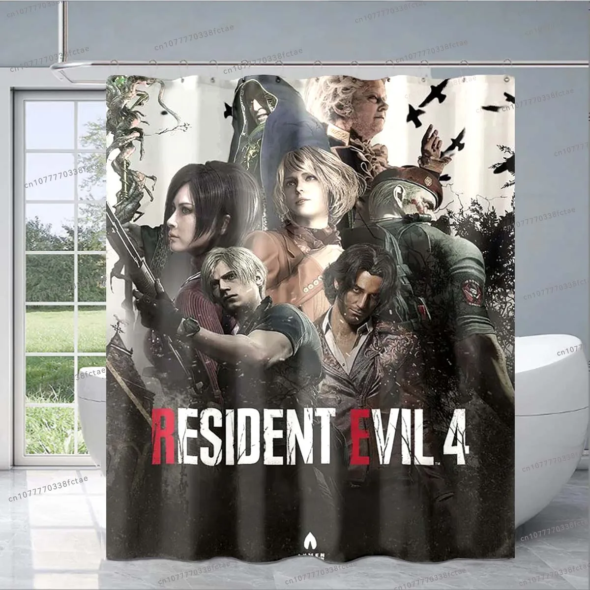 3D R-Resident Evil Cartoon Game Shower Curtain Gamer Shower Curtain Adult Bathroom Decoration Shower Curtain Kids Birthday Gift