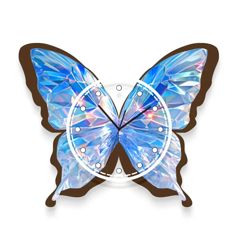 Living room modern clock decoration painting, TV background wall creative butterfly atmosphere clock