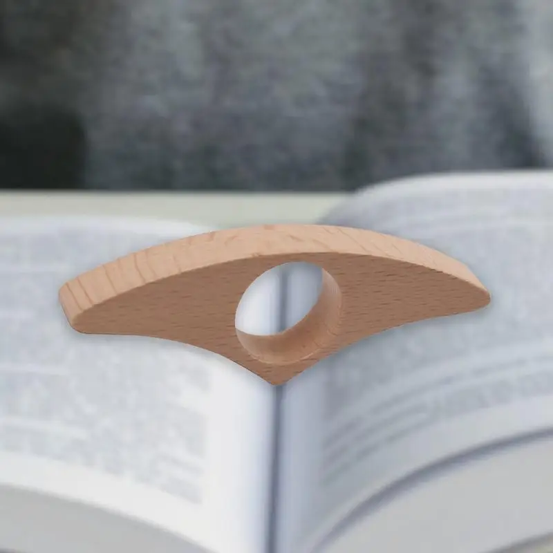 1pcs Wooden Thumb Bookmark One Hand Reading Thumb Book Support Book Page Holder Convenient Bookmark for Bed Beach Journey