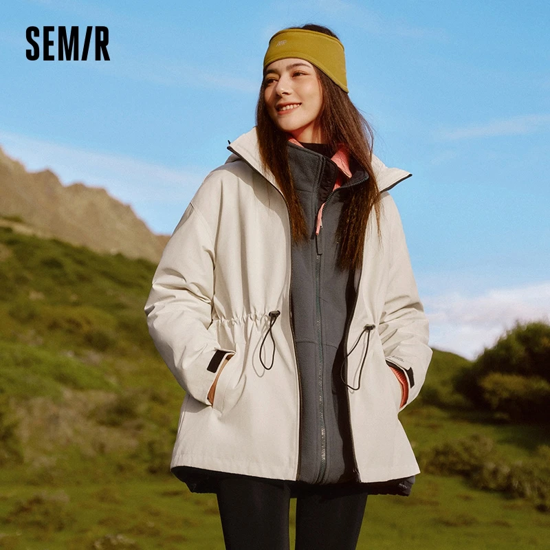 Semir أسفل سترة المرأة 2025 جديد قطعتين ثلاثة في واحد السفر في الهواء الطلق يوميا زيت مقاوم للماء واقية من البقع معطف الشتاء امرأة