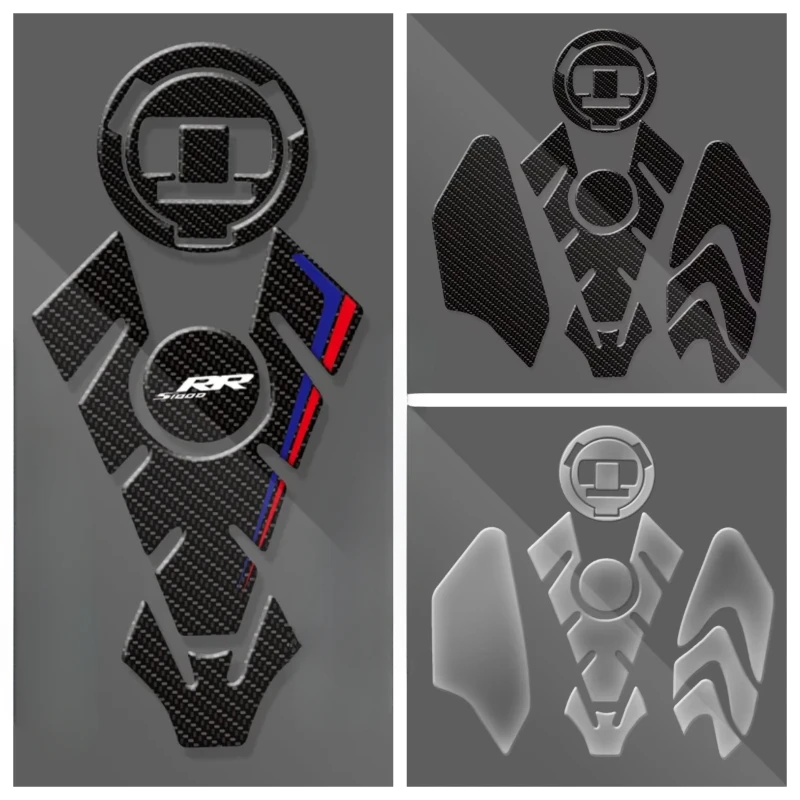Motorcycle Transparent 3D Tank Pad Sticker Fit For S1000RR 2008-2022 2020 S1000R HP4 Protective Decal Carbon fiber texture