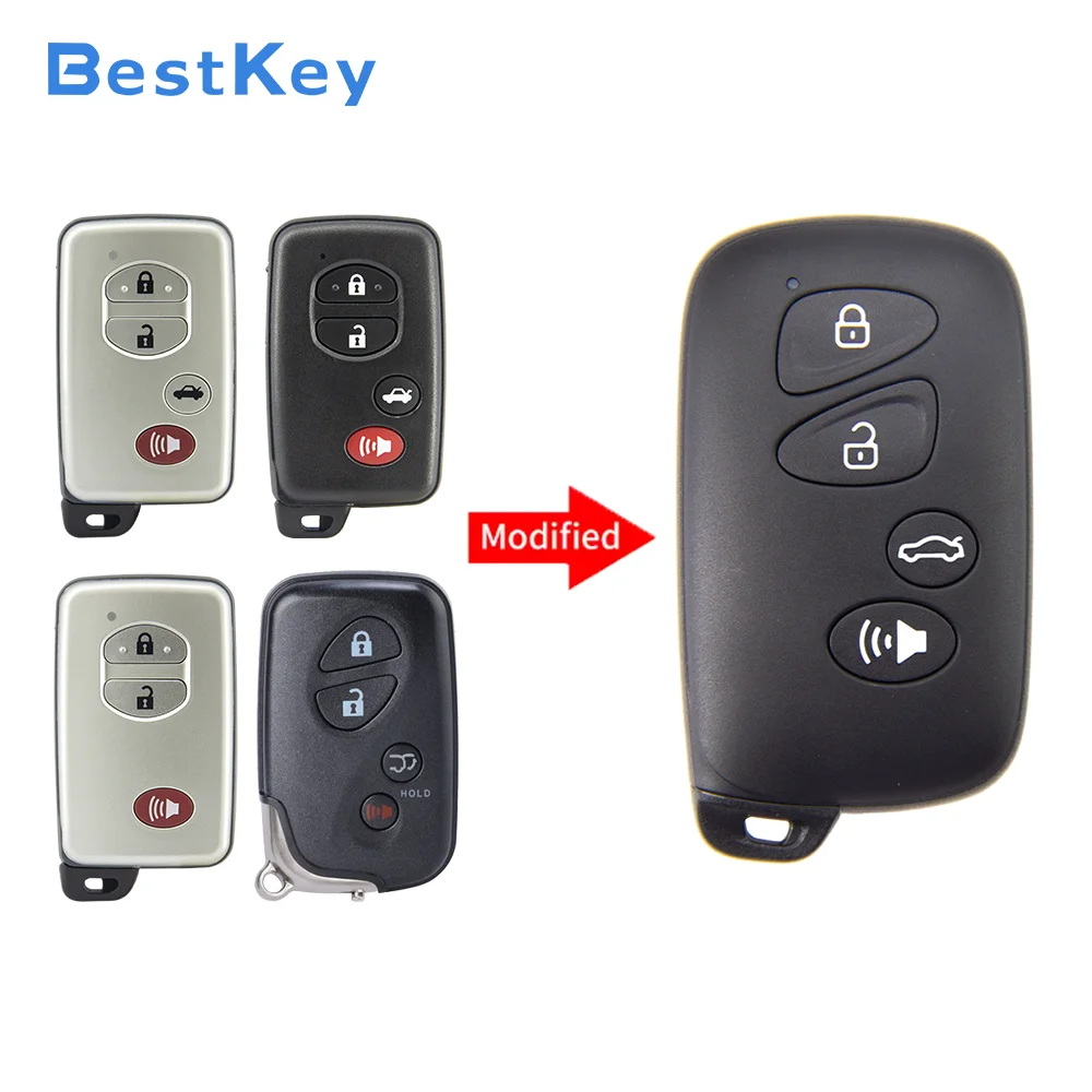 Best Key XM38 Series for Toyota Style Universal 4 Button Smart Key Shell