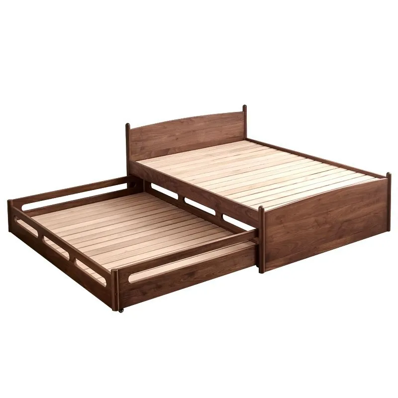 سرير دفع بطبقة مزدوجة عالية ومنخفضة من خشب الجوز الأسود في أمريكا الشمالية قابل للتخصيص
