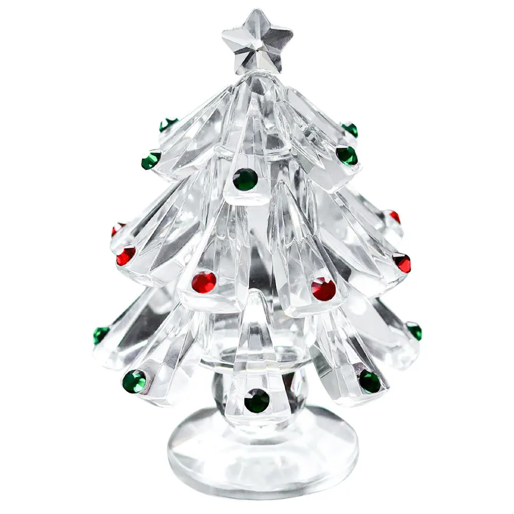 

Premium Glass Christmas Tree Desktop Ornament for Holiday Home Decor Festive Christmas Party Centerpiece Tabletop Xmas Tree
