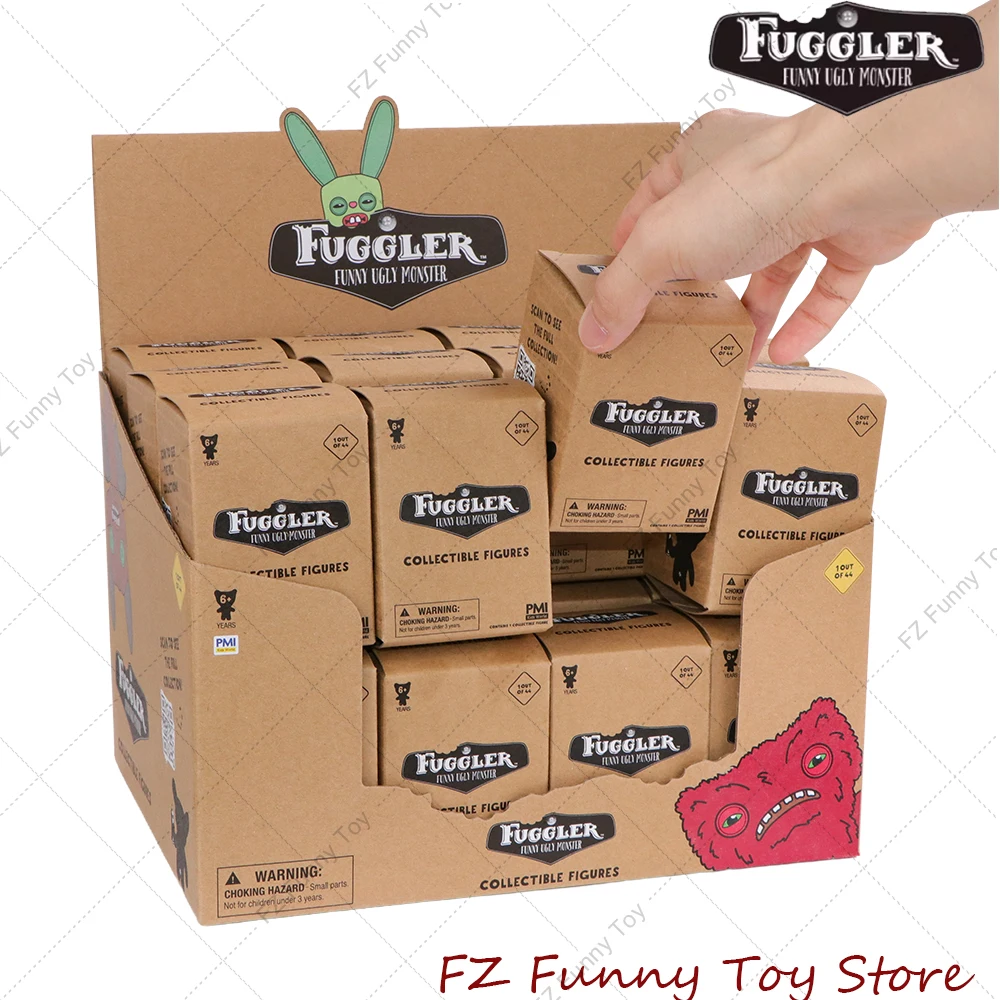 Fuggler Original 6-8 cm Figure modèle jouets dents laides monstres PVC ABS flocage mignon petit porte-clés bureau aveugle boîte cadeaux