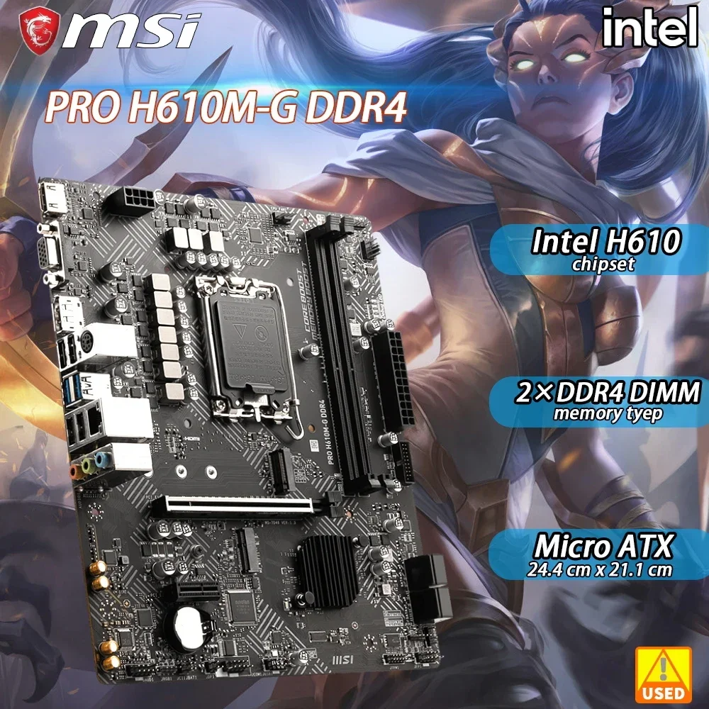 

H610 Motherboard MSI PRO H610M-G DDR4 for Core i7 14700K 13700K 12700KF LGA 1700 Motherboard for i5 12400 12400F 12600KF 13600K