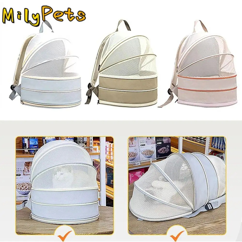 

Large Capacity Breathable Pet Backpack Foldable Escape Proof Travel Carrying Tote Case Self-locking zipper Comfortable